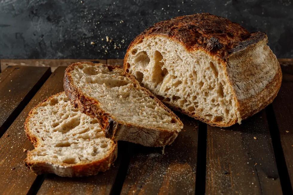 Sliced sourdough bread