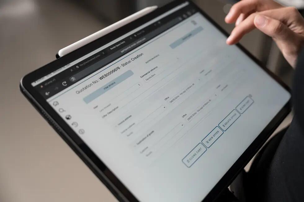 Request an offer for your spare parts through the portal